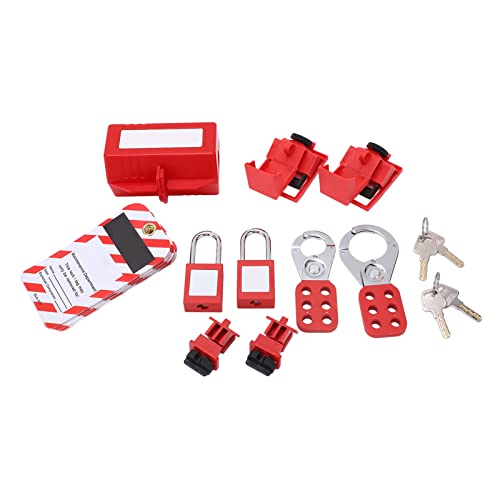 Topiky Elektrisches Sperrtagout -Kit mit Leiterschalter Lock HaSps Loto Safety Vorhängeschloss Industrial ABS Nylon Edelstahl Messing 19pcs von Topiky