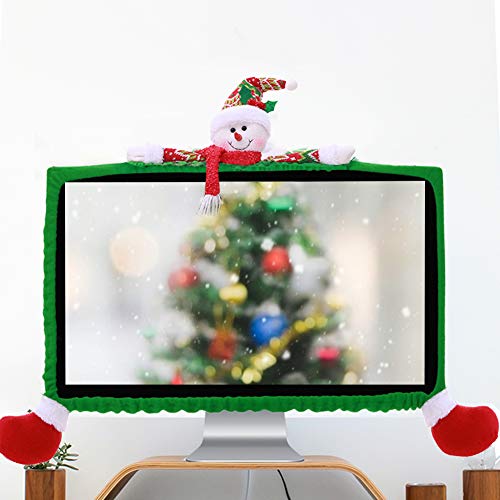 Topiky Computer Schutzhülle, Computer Abdeckung, 3D Weihnachten Cartoon 19-27 Zoll Computer PC Display Frame Abdeckung, süß und Lebendig (Schneemann-Modell) von Topiky