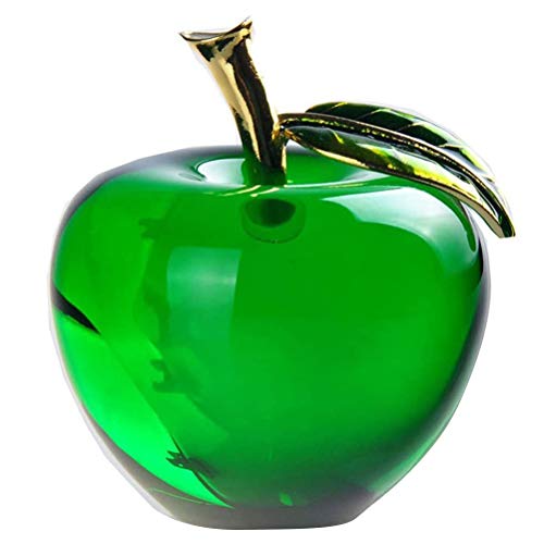 Topiky Kristall Obst Ornamente, Hochwertiges Glänzendes K9 Glas, Ideal für Heimbüro Dekoration, Geschenk Souvenir (Green) von Topiky