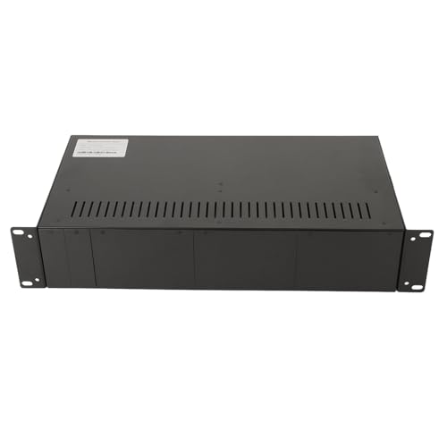 Topiky Medienkonverter Rack mit 14 Steckplätzen, Glasfaser Transceiver Rack, Glasfasergehäuse, SC PC, Optisches FTTH Doppelstrommodul, 19 Zoll 2U Switch Transceiver Rahmen (EU) von Topiky