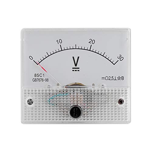 Topiky Amperemeter, analog, aktuell, professionell, langlebig, 2,5 Genauigkeit, Spannung Voltmeter, analog, Panel, Amperemeter, Voltmeter, aktuell, DC 85, analog Current (DC 0 – 30 V) von Topiky