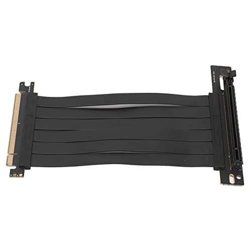 Topiky PCI-E 3.0 X16 Verlängerungskabel, 128 Gbit/s PCIE Riser Karte, PCI Express Flexibles Kabel für Grafikkarte Soundkarte Netzwerkkarte -15CM (Schwarz) von Topiky