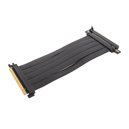 Topiky PCIE 4.0 X16 Riser Kabel, Flexibles PCIE 4.0 X16 Extender Riser Kabel, RTX 40 RTX 4090 4080 4070 4060 Hochabschirmendes 180 Grad Flexibles Verlängerungskabel für Grafikkarte (Schwarz) von Topiky