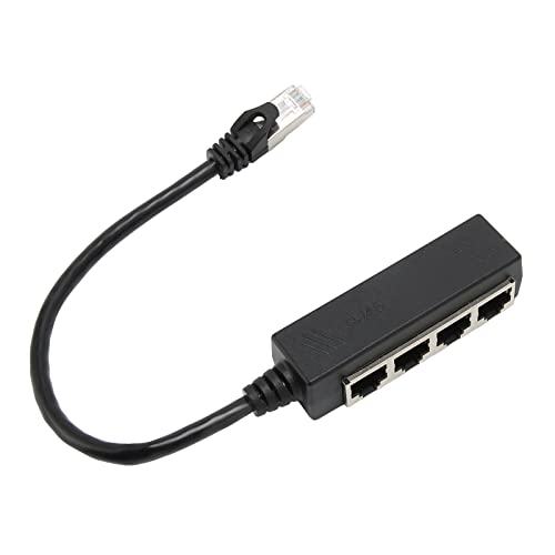 Topiky RJ45-Ethernet-Splitter-Adapterkabel, EIN-Punkt-Vier-Ethernet-Kabelsplitter, RJ45-Splitter-Adapter für Laptop, LAN-Ethernet-Buchsenstecker-Adapter von Topiky