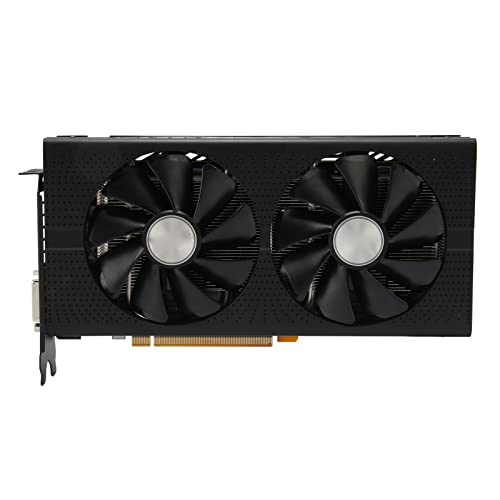 Topiky RX580 8 GB GDDR5-Gaming-Grafikkarte, Zwei Lüfter, 1306 MHz Kernfrequenz, 256 Bit Speicher, Unterstützt DVI D 2 DP-Schnittstelle, 2 HD-Multimedia-Schnittstelle, Hohe Stabilität von Topiky