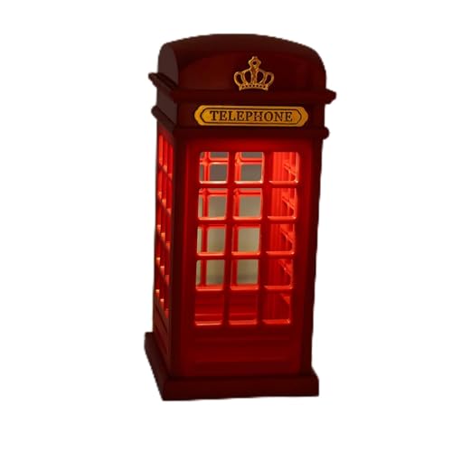 Topiky Retro Londoner Telefonzellen-Nachtlicht, USB-Lade-LED-Nachtlampe, Berührungssensor, Schreibtischlampe, Dimmbare Gelbe LED-Schreibtischlampe für Schlafzimmer, Studentenwohnheim von Topiky