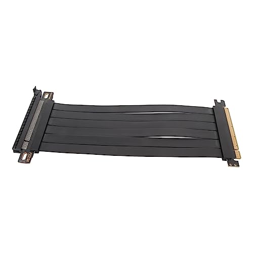 Topiky Riser Kabel PCI E 3.0 X16, 180 Grad, PCIE Riser Kabel, Flexibles Kabel, Verlängerungskabel, Hohe Abschirmung, Grafikkarten Extender, Riser Kabel, Kompatibel mit PCIE 2.0, PCIE 1.0 (Schwarz) von Topiky