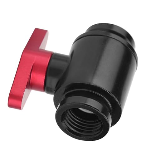 Topiky Solides Messing G1/4 Weibliches Schwarzwasserkugelventil mit Griff für Computerwasserkühlsystem Sicher und Zuverlässiges Hochventil für PC -Kühlkit Hoch (Rotschalter) von Topiky