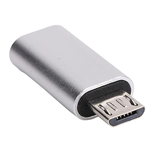 Topiky USB-Typ-C-Adapter, USB-Typ-C-Buchse auf Micro-USB-Steckerkonverter USB-Anschluss Schnellladung für Mobiltelefone (Silber) von Topiky