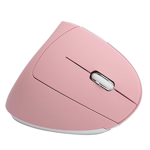 Vertikale Maus, USB Wireless Office Gaming Wiederaufladbar 2.4G Optische Vertikale Mäuse 3 Einstellbare DPI 800/1200/1600 6 Tasten für Laptop und PC, Schwarz (H1 vertikale rosa von Topiky