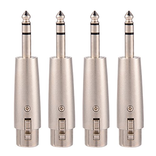 XLR Stereo, 4 Teile/paket 3-Pin XLR Buchse auf Stereo 6,35mm 1/4 "Stecker Audio Mikrofon Mikrofon Adapter Stecker für Spieler/Mischpulte/Bühnenlampen/Gitarren von Topiky