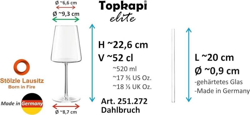 Topkapi elite Cocktailglas Topkapi elite Aperol Spritz Glas Stift Keppel XL - 13-tlg, Kristallglas von Topkapi elite