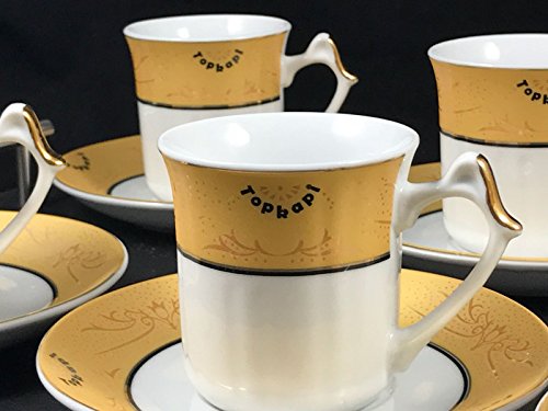 Topkapi – 12-TLG Tassen-Set Gloria Gold, als Kaffee-Set, Tee-Set, Espresso-Set, Porzellan mit Golddekor, für 6 Personen von Topkapi