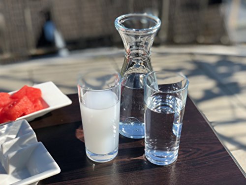 Topkapi 200.315-3-TLG Gedeck-Set aus Glas für Raki/Ouzo “Saloniki”, 2 Original Raki Ouzo Gläser und eine Karaffe von Topkapi
