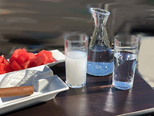 Topkapi 200.316-3-TLG Gedeck-Set aus Glas für Raki/Ouzo “Efendi”, 2 Original Raki Ouzo Gläser und eine Karaffe von Topkapi