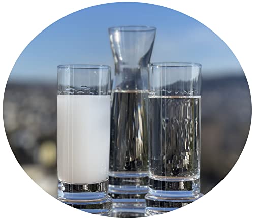 Topkapi 200.390-3-tlg Gedeck-Set aus Glas für Raki/Ouzo “Mustafa Bey”, 2 Raki Ouzo Gläser und eine Karaffe, Bleifreies Kristallglas, Made in Germany von Topkapi