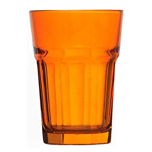 Topkapi 250.881 Longdrink – 6 Stück Miami Sunshine Orange Glas-Set XL-Gläser (36 cl) für Cocktail, Longdrink, Mojito, Saft, Wasser, Höhe ~12 cm von Topkapi