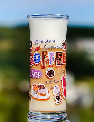 Topkapi 251.002-3-TLG Eiskaffee Gläser “Americano“ mit Dekor für Milchkaffee, Milchshake, Frappe, Cocktails, Longdrinks, Kakao von Topkapi