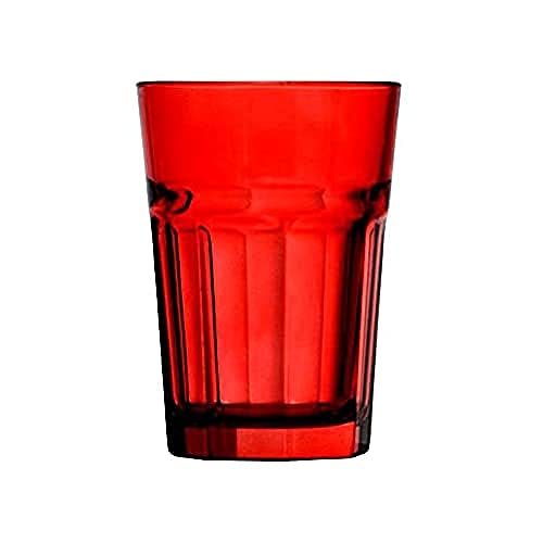 Topkapi 251.019 Longdrink Glas Rot – 6 Stück Miami Red Glas-Set XL-Gläser (36 cl) in Feuer Rot für Cocktail, Longdrink, Mojito, Saft, Wasser, Höhe ~12 cm von Topkapi