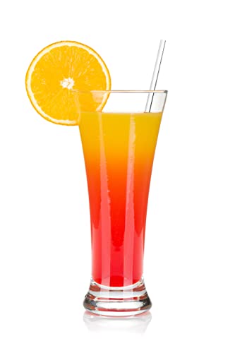 Topkapi 42199 Tequila Sunrise - 4-tlg Cocktail Set mit Glashalm, ~32 cl (320 ml) Longdrinkgläser Bargläser Partygläser Cocktailgläser 2 Gläser + 2 Glashalm, Profi von Topkapi