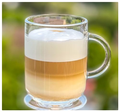 Topkapi 55753 Eda - Glasbecher mit Henkel, ~330 ml, Latte Macchiato Gläser, Kaffeebecher, Teeglas mit Henkel, Cappuccino, Hot Chocolate, 2er von Topkapi