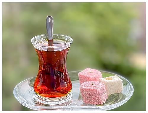 Topkapi - 6-tlg Türkisches Tee-Set Fatma-Sultan für 2 Personen │ 2 Teegläser, 2 ovale Untersetzer und 2 Teelöffel │ Sen & Ben Serie │ Versandsicher gepackt │ Spülmaschinenfest Topkapi - 6-tlg Türkisches Tee-Set Fatma-Sultan für 2 Personen │ 2 Teegläser, 2 ovale Untersetzer und 2 Teelöffel │ Sen & Ben Serie │ Versandsicher gepackt │ Spülmaschinenfest von Topkapi