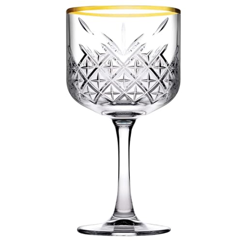 Topkapi Doro Gin Eterno │ Gin Gläser Cocktailgläser Aperol Spritz Gläser │ 4er Set │ Gläser mit Goldrand │ ~520 ml │ Fabelhaft für Bars, Clubs, Zuhause und Partys von Topkapi