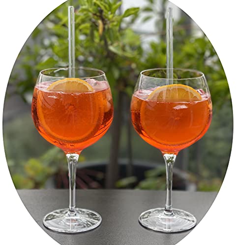 Topkapi Elite Aperol Spritz Set Amalfi XL 13-TLG – 6X Bleifreie Kristallgläser speziell für Aperol Spritz, Campari Amalfi mit 6X Glashalmen, 680ml von Topkapi