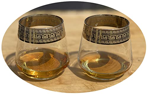 Topkapi Whisky Glas McMilton Gold, für Whisky, Glas D.O.F., Cocktail, Saft, Wasser, Drinks, V ~360 ml, 2 Stück von Topkapi