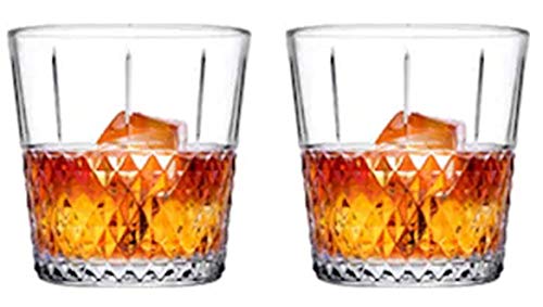 Topkapi Whisky Glas “McWick” für Whisky, Whisky on the Rocks, Drinks, XL-Größe, Retro-Design im Kristall-Look, Bar & Lounge Serie, H ~10 cm, V ~430 ml, 2 Stück von Topkapi
