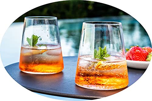 Topkapi Whisky Glas “Whiterocks 50 XL” für Whisky, Whisky on the Rocks, Drinks, XL-Größe, Pyramidenform, Bleifreies Kristallglas, Bar & Lounge Serie, H ~11 cm, V ~500 ml, 2 Stück, 250.925, transparent von Topkapi