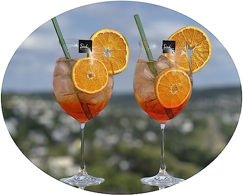 Topkapi elite 4-tlg Aperol Spritz Glas Kaan Marienborn I 2 Stück Aperol Spritz Gläser XXL Größe + 2 Stück Glashalme I XXL ~1 Liter I Bleifreies Kristallglas I Made in Germany von Topkapi