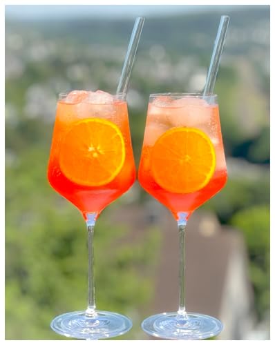 Topkapi elite Aperol Spritz Gläser 13-tlg Gläser Set Julietta - Bleifreie Kristallgläser mit echten Glashalmen ideal für Aperol Spritz, 480 ml, Genuss pur, Made in Germany von Topkapi