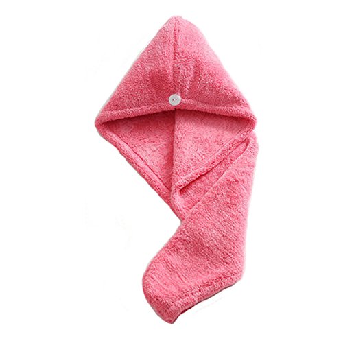 Topkey Mikrofaser Handtuch, Haar-Turban, Super saugfähiges Handtuch für Kinder und Erwachsene für langes und kurzes Haar, reduzieren Sie die Trocknungszeit rot von Topkey