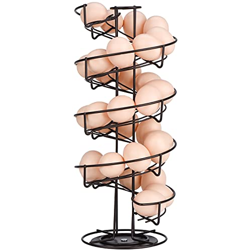 Toplife Eierspender, Eierspirale Edelstahl spiralförmiges Design, Eierständer Aufbewahrung für ca. 30 – 36 Eier, Braun von Toplife