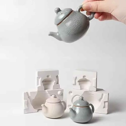 Toplionace DIY Keramik Gipsform Chinesische Kungfu Mini Teekanne Behälter Gipsformen für Ton Keramik Keramik Werkzeuge Zubehör (B) von Toplionace