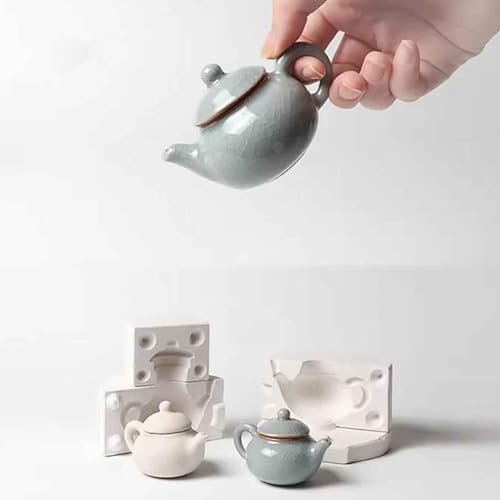 Toplionace DIY Keramik Gipsform Chinesische Kungfu Mini Teekanne Behälter Gipsformen für Ton Keramik Keramik Werkzeuge Zubehör (D) von Toplionace