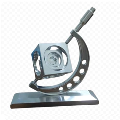 Toplionace Hochpräzises Mikrometer-Tischdekor Aus CNC-Gefräster Aluminiumlegierung, Drehbar. (Silber) von Toplionace