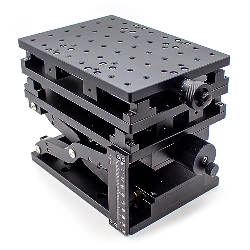 Toplionace XYZ Achsen Beweglicher Tisch, Tragbarer Manueller Schiebetisch, Übersetzungsbüro, Prüfstand für Laserbeschriftungsmaschine, 210x150x145mm von Toplionace