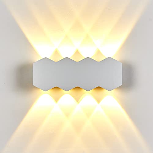 Topmo-plus weißes Außen Wandspot Aluminium Prismatisch Wandlicht Korridor / 8W LED SMD/Aluminium Modern Wandstahler Arbeitszimmer Flur Halle badezimmer spiegel weiß/warmweiß von Topmo-plus