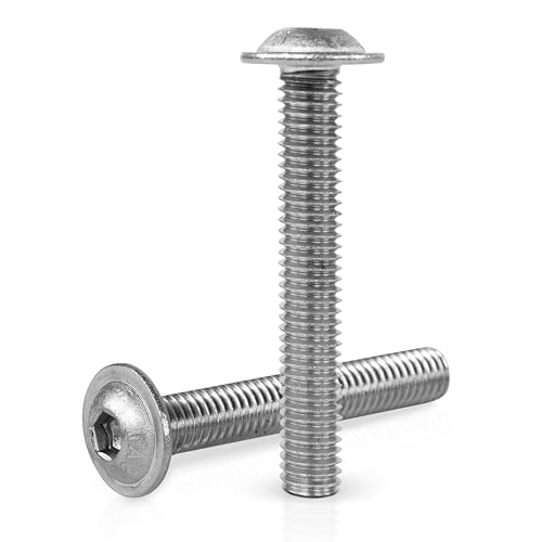 Topnorm24- M4x12 (50 Stück) Linsenkopfschrauben mit Flansch und Innensechskant ISO 7380-2 Flachkopfschrauben mit Flansch/Bund Edelstahl rostfrei V2A A2 (50, M4x12) von Topnorm24