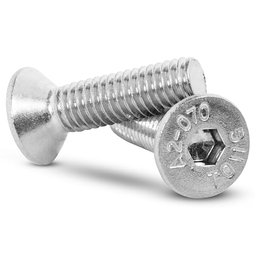 Topnorm24 - Senkschrauben Edelstahl M10x20 mm - 20 Stück mit Innensechskant DIN 7991 V2A A2 VA Schrauben metrisches Vollgewinde für Muttern und Unterlegscheiben (M10x20 (20 Stück) von Topnorm24
