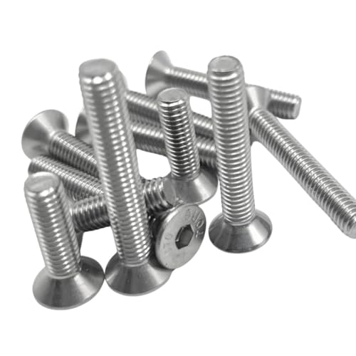 Topnorm24 - Senkschrauben M4x10 mm - 50 Stück mit Innensechskant Edelstahl DIN 7991 V2A A2 VA Schrauben metrisches Vollgewinde für Muttern und Unterlegscheiben (M4x10 (50 Stück)) von Topnorm24
