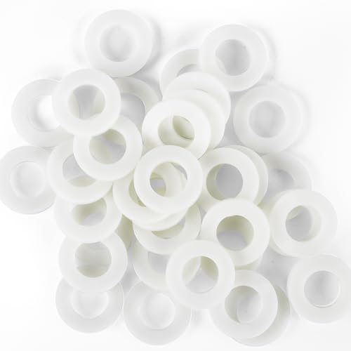 Topnorm24 - Unterlegscheiben Kunststoff M2-10 Stück weiß DIN 125 Form A - ISO 7089 Hochwertige Polyamid Beilagscheiben Kunststoffscheiben Nylonscheiben kleiner Außendurchmesser (10, M2) von Topnorm24