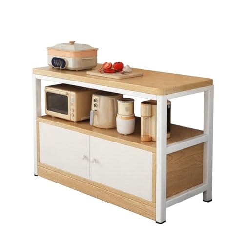 Topook Küchenbäckerregal Mit Offenen Ablagefächern,Küchenregal Stehend Mit Breiter Arbeitsfläche Und Metallrahmen,Mit Küchenschrank,Küchenaufbewahrung Organizer,Praktisches Für Die Küche von Topook