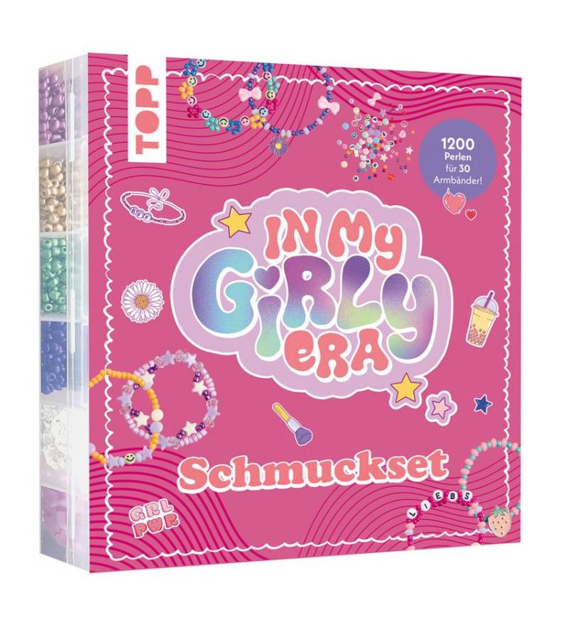 Topp Bastelperlen Schmuckset 'In My Girly Era', über 1.200 Perlen und stilvollen Anhängern von Topp