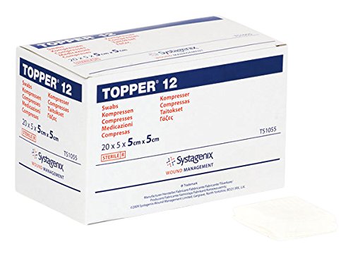 Topper 12 TS1052 Systagenix Mehrzweckkompressen, Steril, 5 cm x 5 cm (90-er pack) von Topper 12