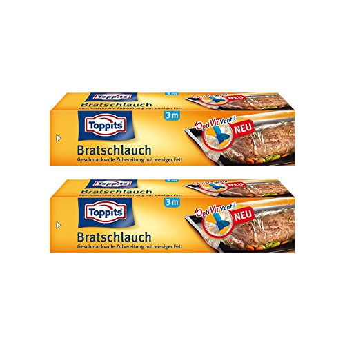 sufe Toppits Bratenschlauch (31 cm x 3 m), 2er Pack (2 x 3 m), PVC-frei, Polypropylen (PP), Rostbeutel, Food Wrap von sufe