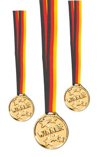 24 (4x 6) Medaillen aus Kunststoff von Toppoint