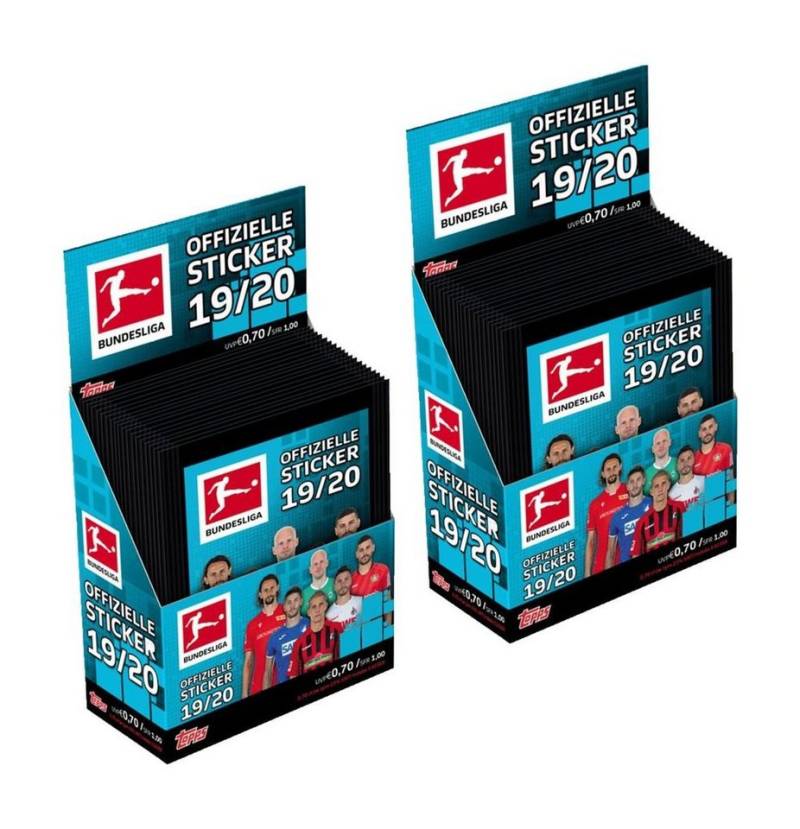 Topps Sticker Topps Bundesliga Sammelsticker 2019/20 - 2 Displays (72 Tüten) Sticker, (Set) von Topps